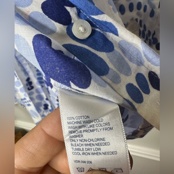 Nautica Blue Paisley Button Down Blouse - Picture 5 of 6